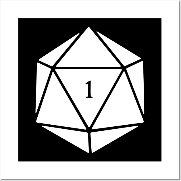 Funny D20 Roleplaying Game Dice Wall Art by Wizardmode